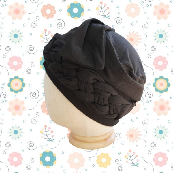 Turbante Oncológico Elega Liso Negro - Image 7