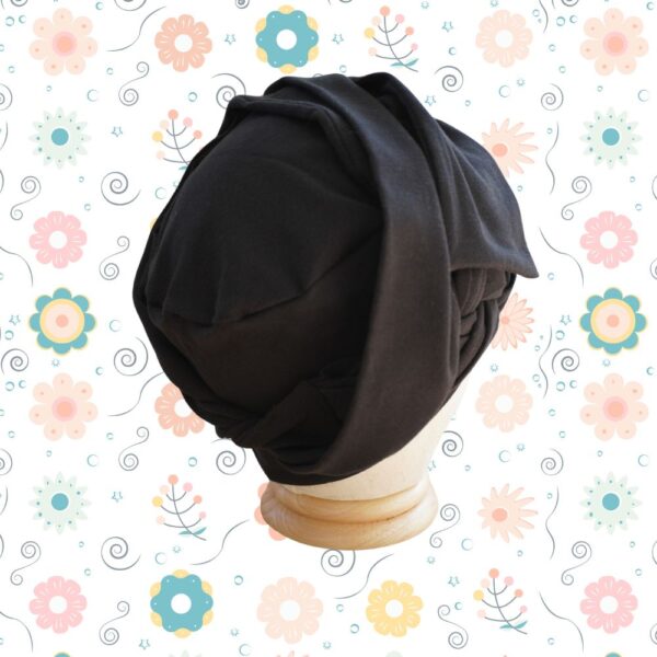 Turbante Oncológico Elega Liso Negro - Image 6